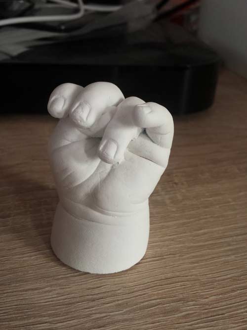 vorderseite des 3d hand Abdruckes mit Bambehina